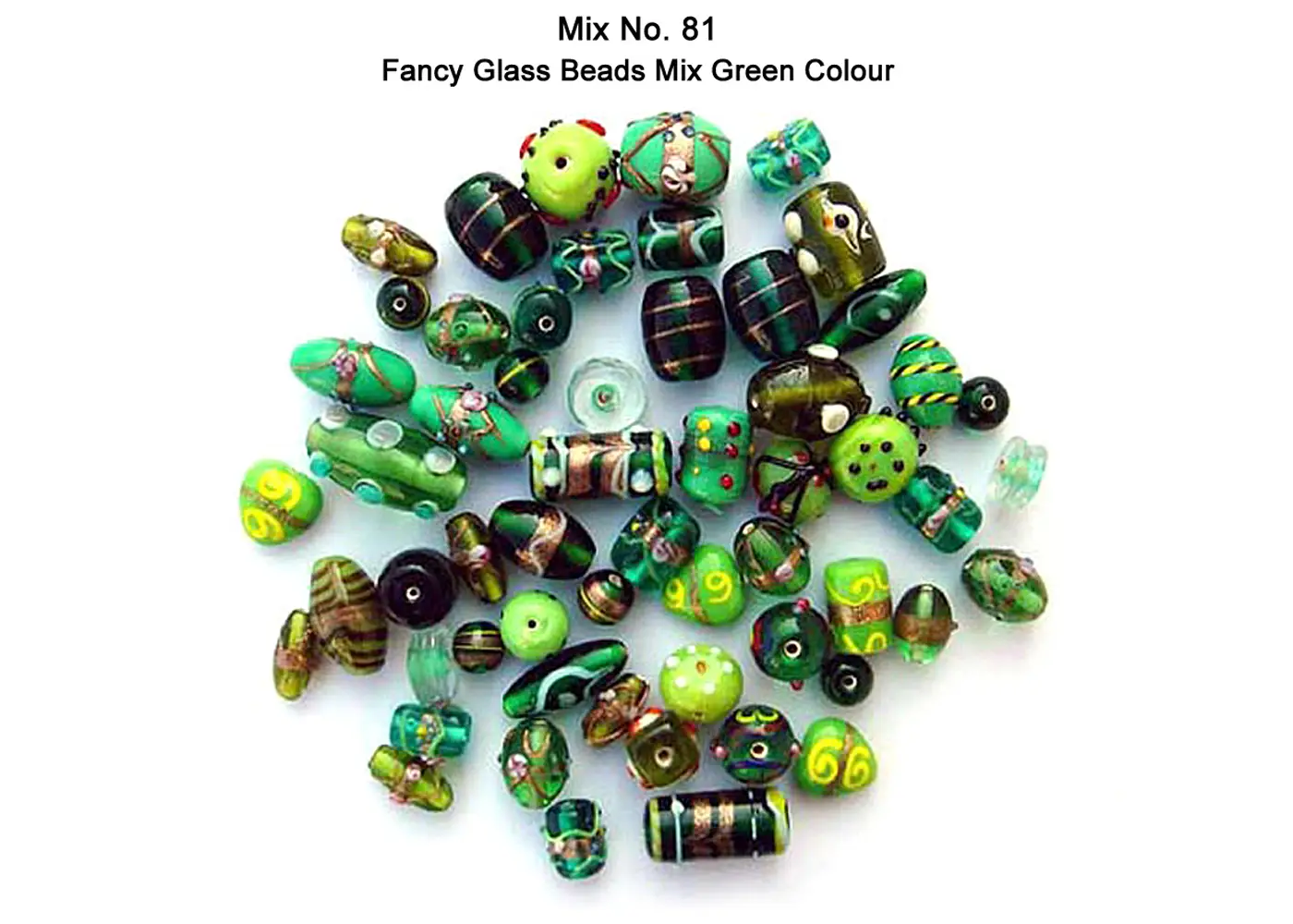 Fancy Glass Beads in Green color